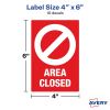 Avery&reg; Surface Safe AREA CLOSED Table/Chair Decals5