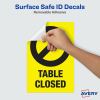 Avery&reg; Surface Safe TABLE CLOSED Preprinted Decals5