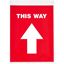 Social Distancing Floor Decals, 8.5 x 11, This Way, Red Face, White Graphics, 5/Pack1