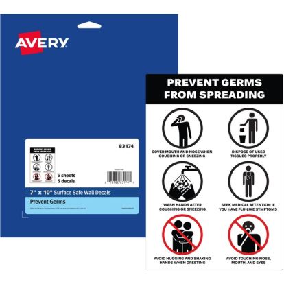 Avery&reg; Surface Safe PREVENT GERMS Wall Decals1