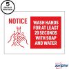 Avery&reg; Surface Safe NOTICE WASH HANDS Wall Decals2