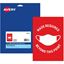 Preprinted Surface Safe Wall Decals, 7 x 10, Mask Required Beyond This Point, Red Face, White Graphics, 5/Pack1