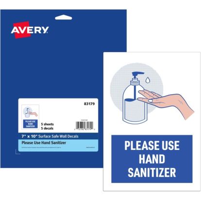 Avery&reg; Surface Safe USE HAND SANITIZER Wall Decals1