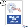 Avery&reg; Surface Safe USE HAND SANITIZER Wall Decals6