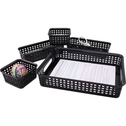 Advantus 5-pack Plastic Weave Bins1