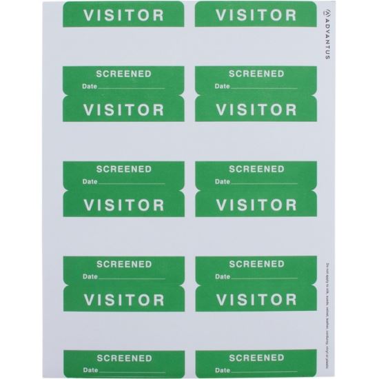 Advantus VISITOR SCREENED Adhesive Badges1