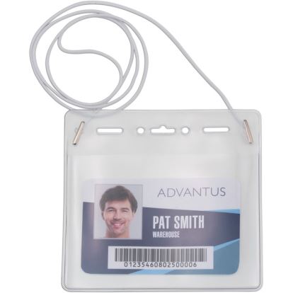Advantus Horizontal ID Card Holder with Neck Cord1