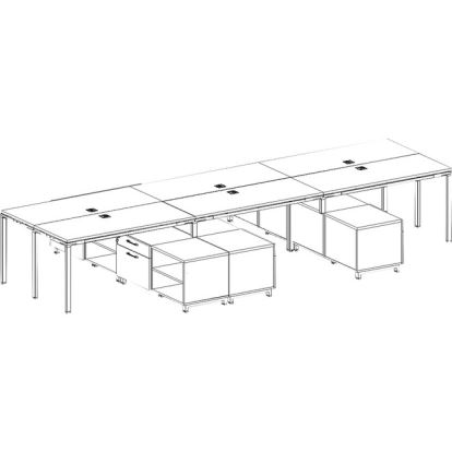 Boss 6 Desks 3 Side by Side and 3 Face to Face with 6 Cabinets1