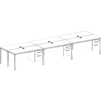 Boss 6 Desks 3 Side by Side and 3 Face to Face with 6 Pedestals1