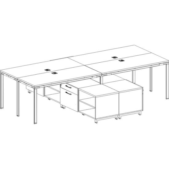 Boss 4 Desks with 4 Cabinets1