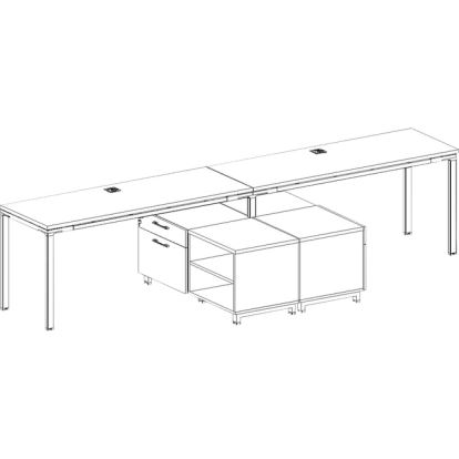 Boss 2 Desks Side by Side with 2 Cabinets1