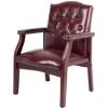 Boss Traditional Oxblood Vinyl Guest Chair with Mahogany Finish2