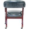 Boss Captain's Chair In Blue Vinyl with Casters2