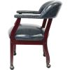 Boss Captain's Chair In Blue Vinyl with Casters3