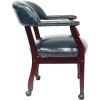 Boss Captain's Chair In Blue Vinyl with Casters4