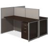 Bush Business Furniture 60W 2 Person Straight Desk Open Office with 3 Drawer Mobile Pedestals1