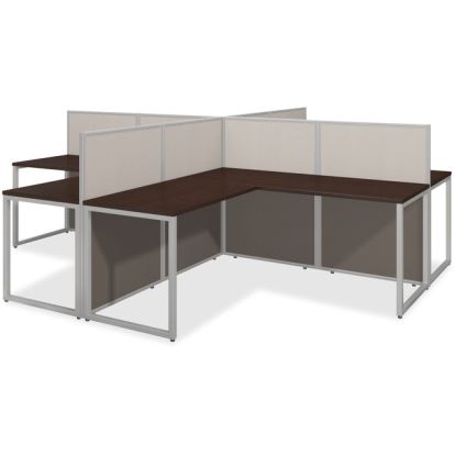 Bush Business Furniture Easy Office 60W 4 Person L Desk Open Office1