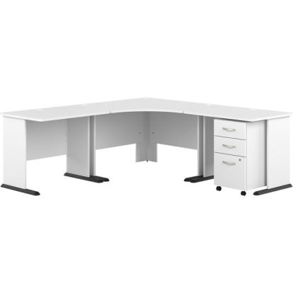 Bush Business Furniture Studio A 83W Large Corner Desk with 3-Drawer Mobile File Cabinet1