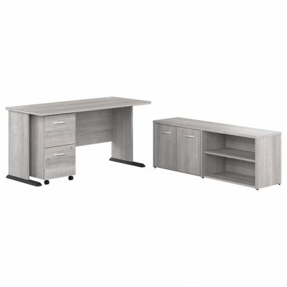 Bush Business Furniture Studio A 60W Computer Desk with Mobile File Cabinet and Low Storage Cabinet1