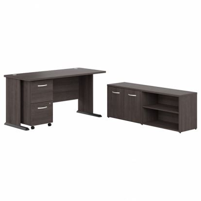 Bush Business Furniture Studio A 60W Computer Desk with Mobile File Cabinet and Low Storage Cabinet1