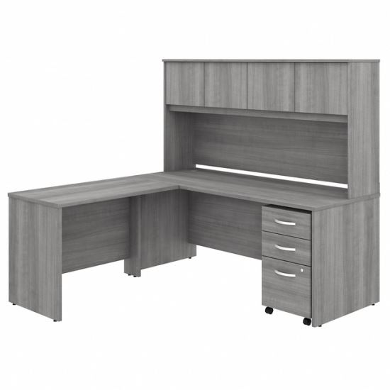 Bush Business Furniture Studio C 72W X 30D L Shaped Desk With Hutch, Mobile File Cabinet and 42W Return1