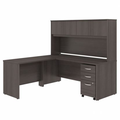 Bush Business Furniture Studio C 72W X 30D L Shaped Desk With Hutch, Mobile File Cabinet and 42W Return1