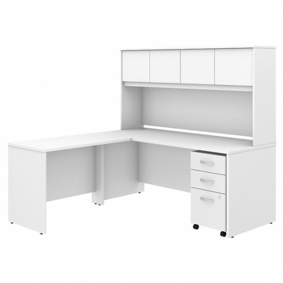 Bush Business Furniture Studio C 72W X 30D L Shaped Desk With Hutch, Mobile File Cabinet and 42W Return1