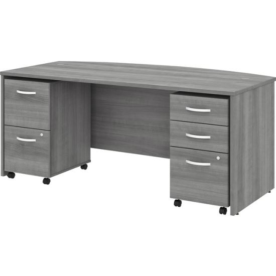 Bush Business Furniture Studio C 72W X 36D Bow Front Desk With Mobile File Cabinets1