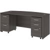 Bush Business Furniture Studio C 72W X 36D Bow Front Desk With Mobile File Cabinets1