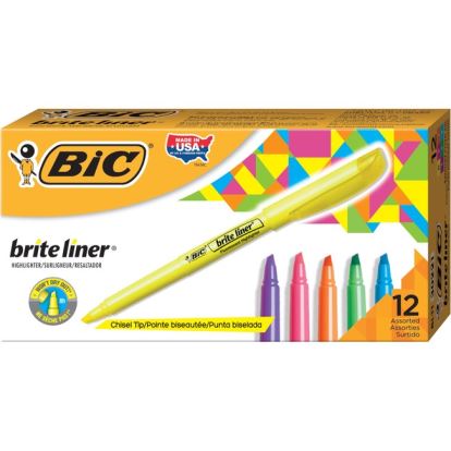 BIC Brite Liner Highlighter, Assorted, 12 Pack1