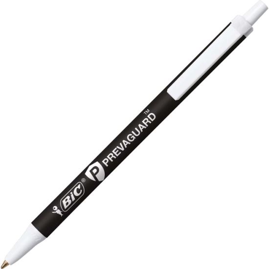 PrevaGuard Ballpoint Pen, Retractable, Medium 1 mm, Black Ink, Black Barrel1