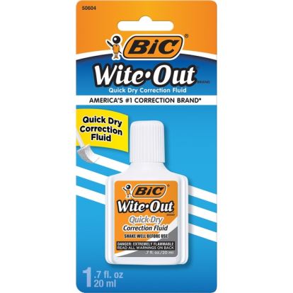 BIC Quick Dry Correction Fluid, White, 1 Pack1