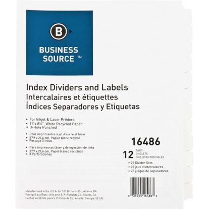 Business Source Customize 12-Tab Index Dividers1