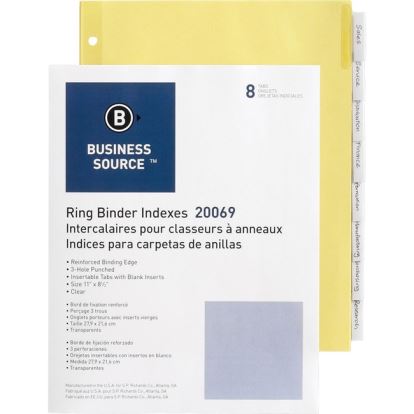 Business Source Buff Stock Ring Binder Indexes1