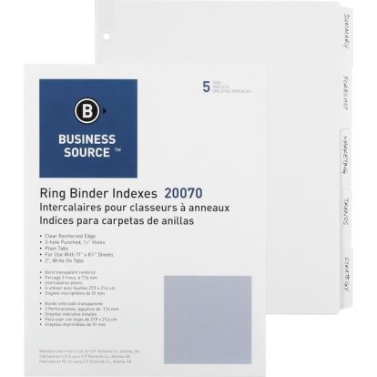 Business Source 3-Ring Plain Tab Indexes1