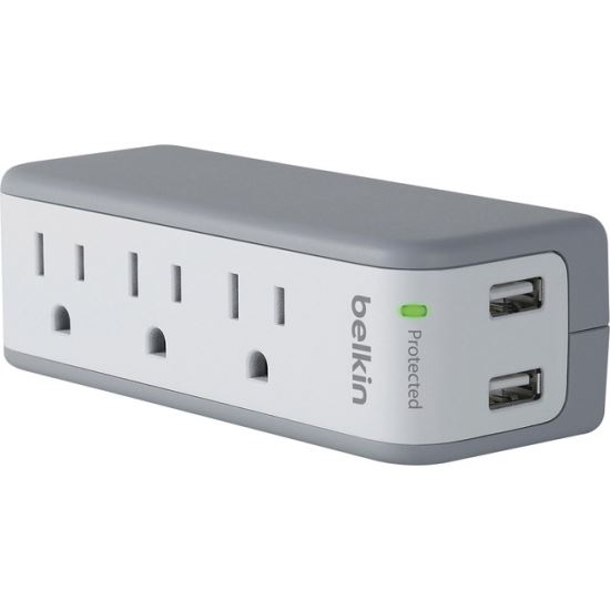 Belkin 3-Outlet Mini Surge Protector with USB Ports (2.1 AMP)1