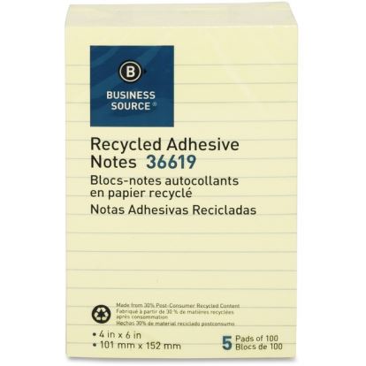 Business Source Yellow Adhesive Notes1