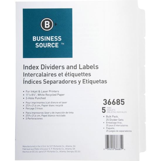 Business Source Punched Laser Index Dividers1