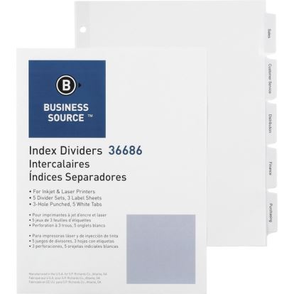 Business Source Punched Tabbed Laser Index Dividers1