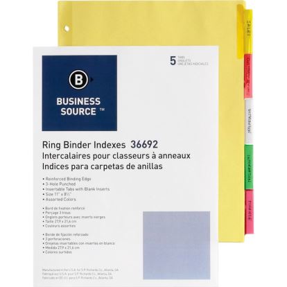 Business Source Insertable Tab Ring Binder Indexes1