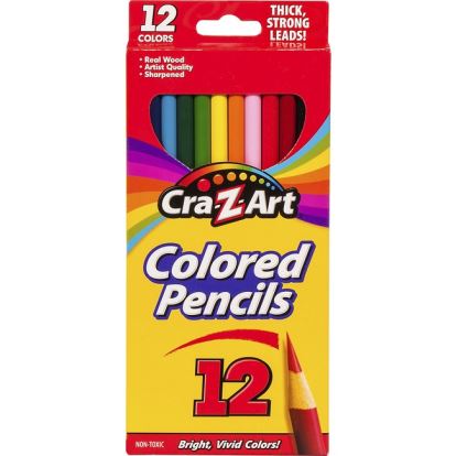 Colored Pencils, 12 Assorted Lead/Barrel Colors, 12/Set1