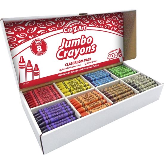 Jumbo Crayons, 8 Assorted Colors, 400/Pack1