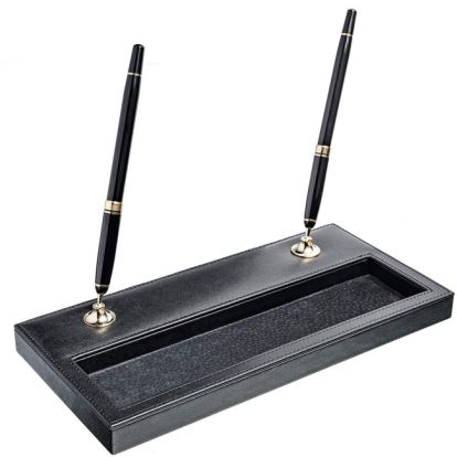 Dacasso Double Pen Stand with Gold Accent1