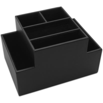 Dacasso Black Leather Desk Supply Organizer1