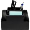 Dacasso Black Leather Desk Supply Organizer2