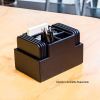 Dacasso Black Leather Desk Supply Organizer5