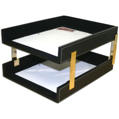 Dacasso Double Front Load Stacking Letter Tray1