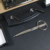 Dacasso Crocodile Embossed Black Leather Pen Stand6