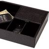 Dacasso Crocodile Embossed Black Leather Standard Valet Tray5