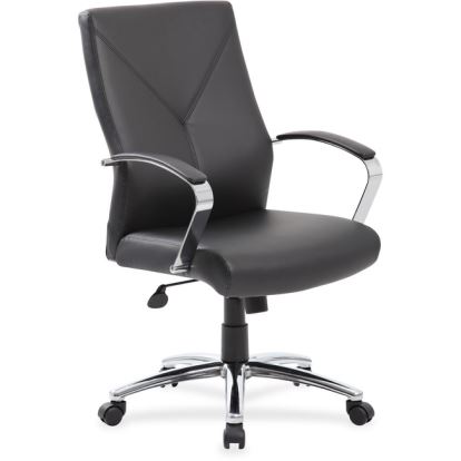 Boss Leatherplus Executive Chair with Chrome Accent1